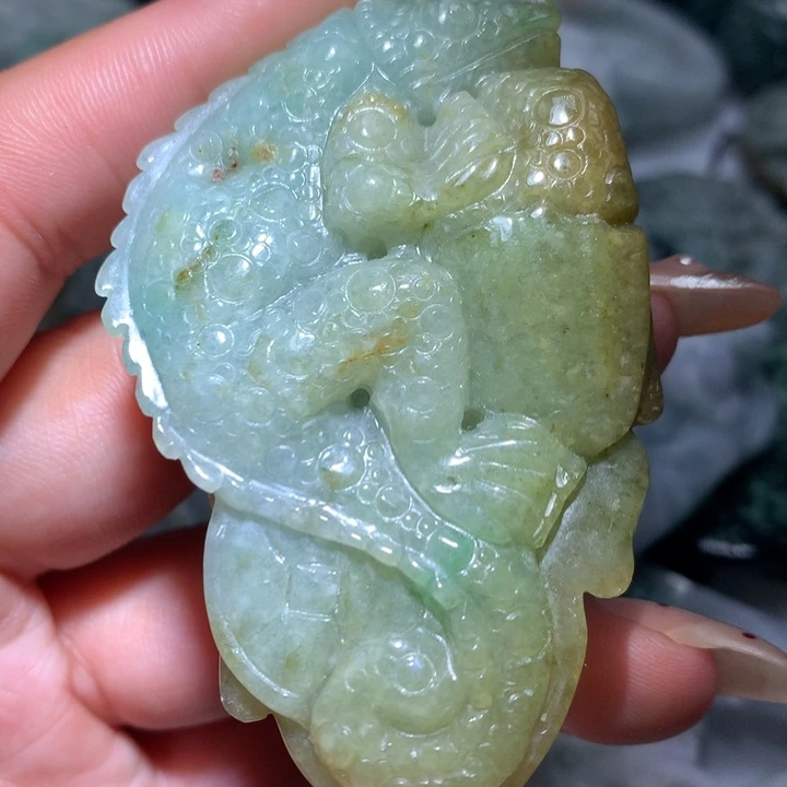 翡翠未镶嵌颈饰保真提然A货翡翠