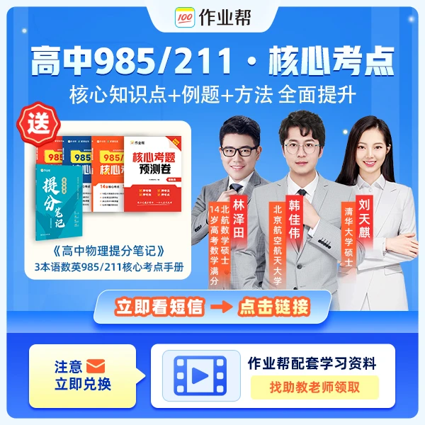 *【立即兑换】《985/211核心考点》+物理笔记-A