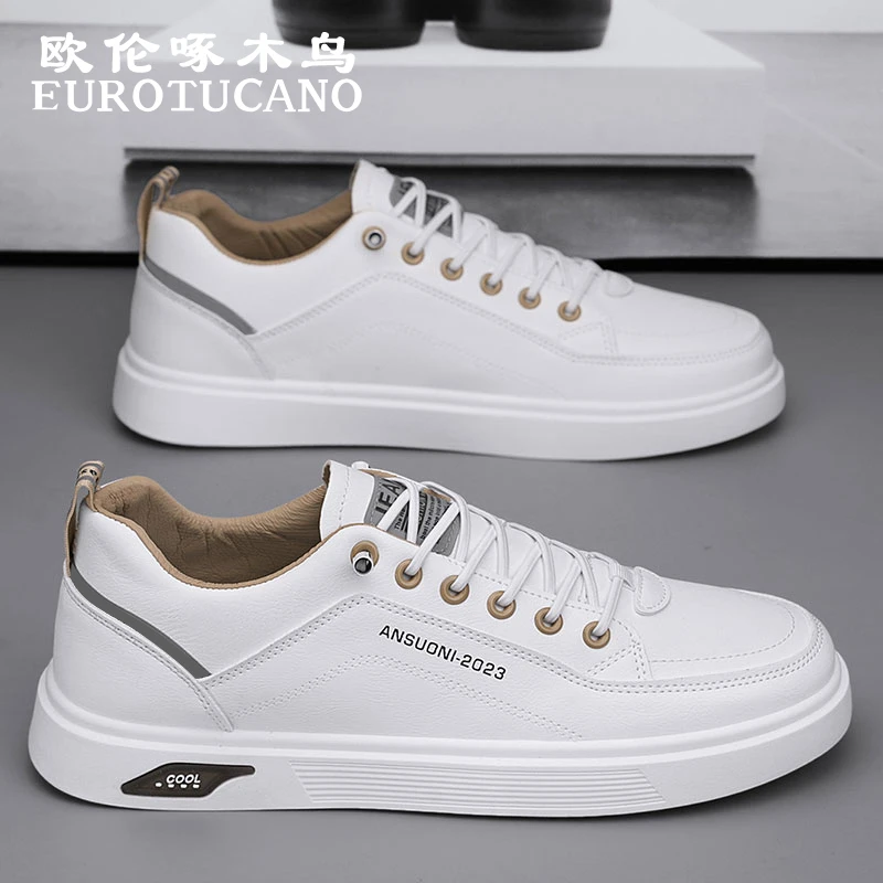 欧伦啄木鸟EUROTUCANO男鞋秋季潮流百搭休闲板鞋子男款一脚蹬皮鞋
