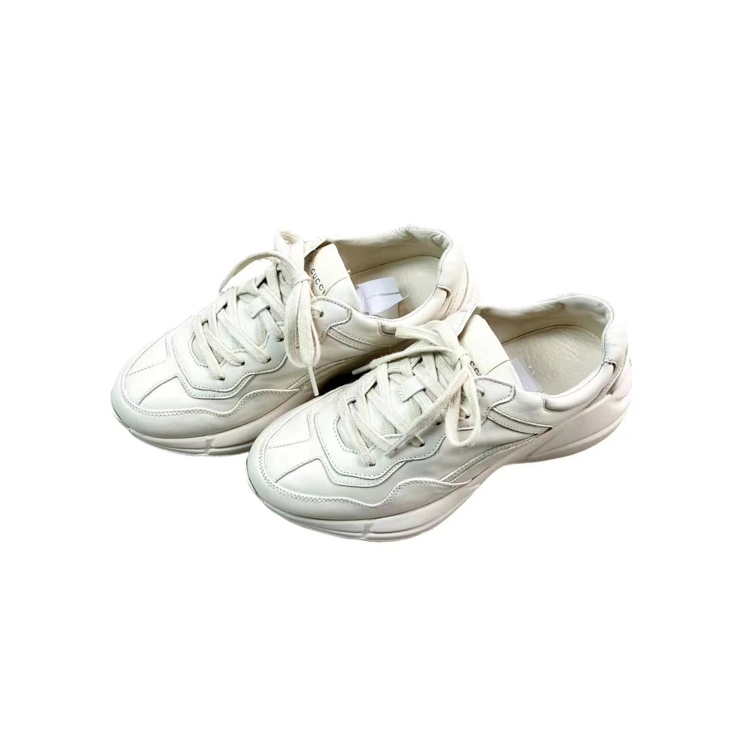 95新 GUCCI/古驰 aa一六六四 rhyton皮革星星印花老爹鞋 37码