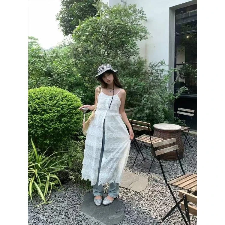 503406 《现》韩版女童夏季时尚洋气休闲舒适吊带连衣裙