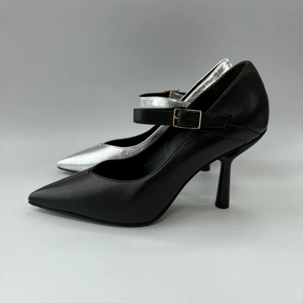 008 Lu t跟一字带 两色女高跟尖头单鞋