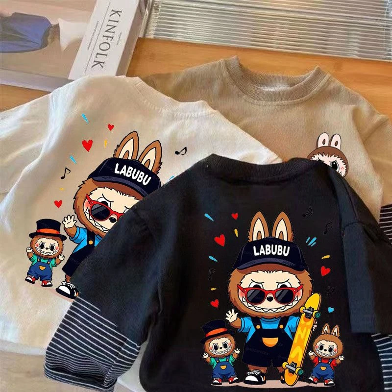 儿童t恤长袖男童春秋新款纯棉卡通拉布布中小童帅气百搭外穿上衣t