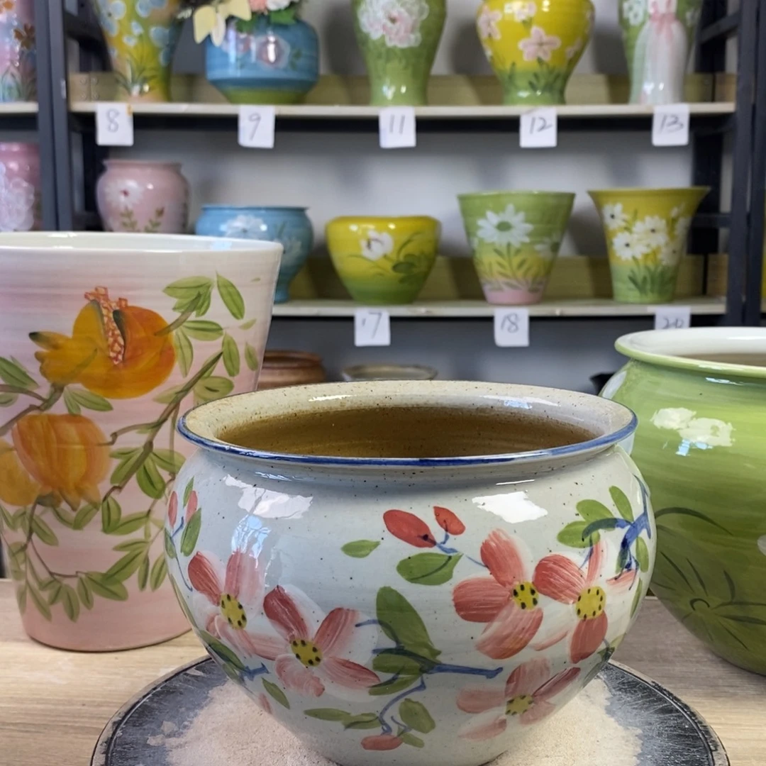 景德镇手工手绘陶瓷花盆