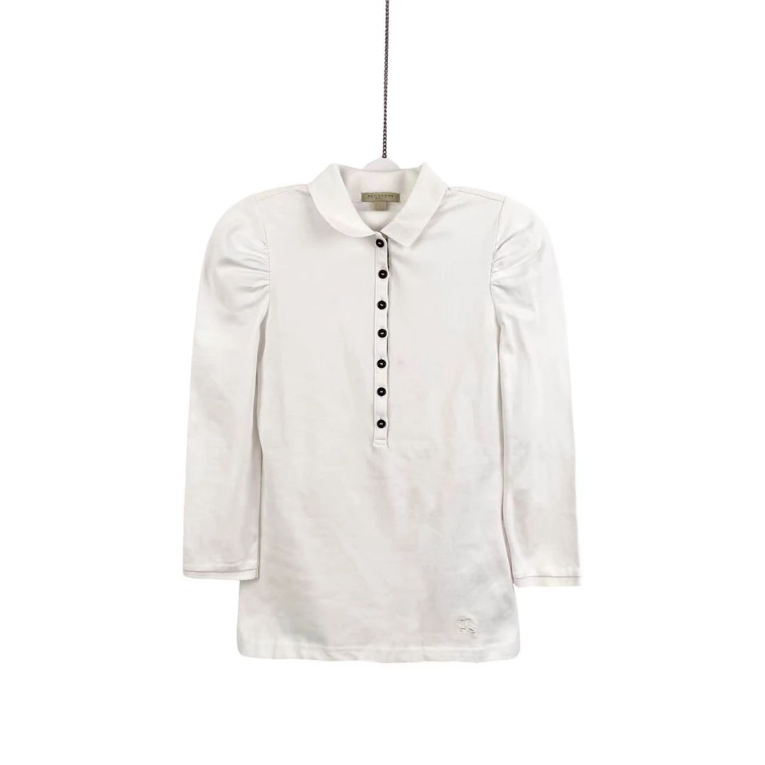 全新未使用 BURBERRY/博柏利 AA2571 批量 棉 白色Polo衫 S/M码