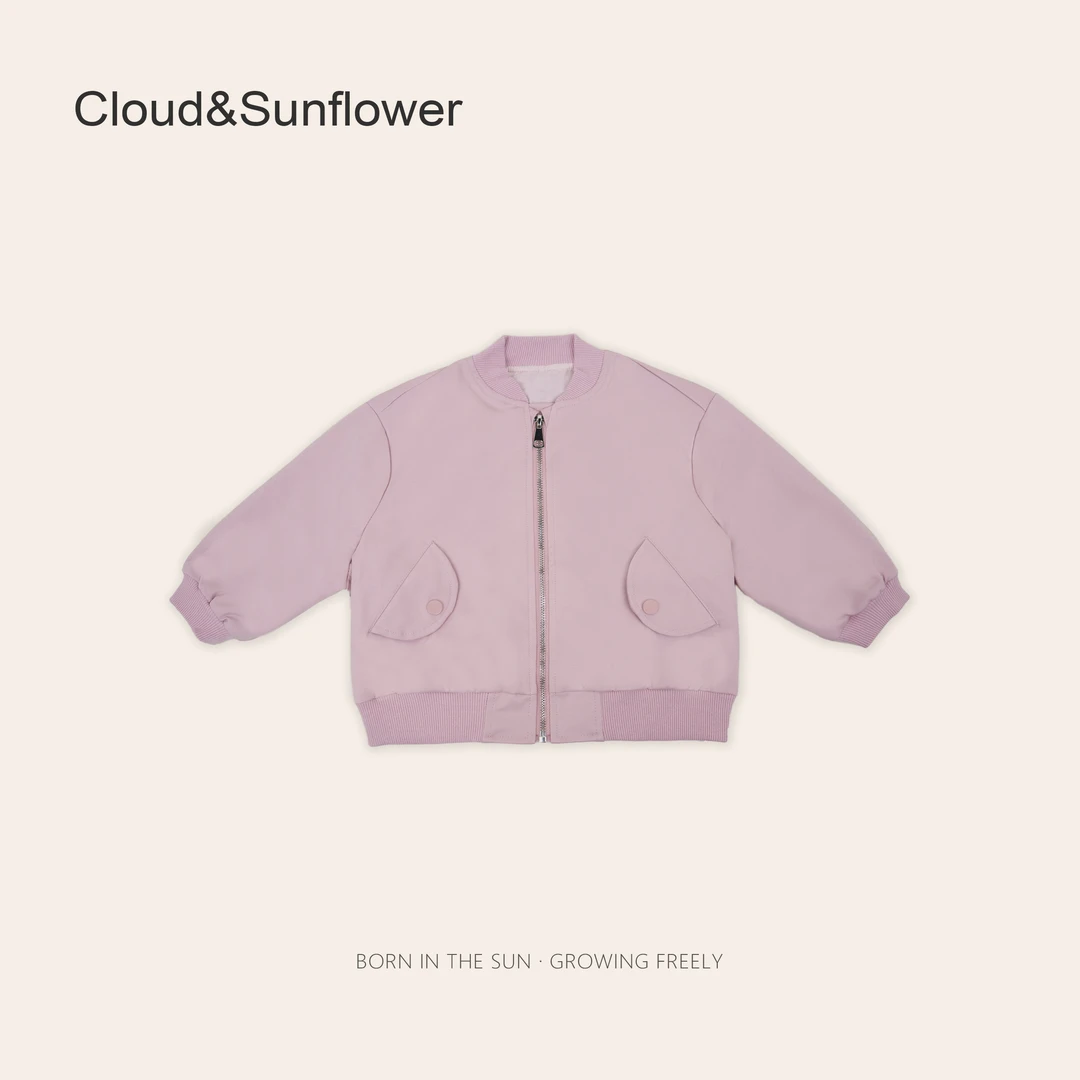 【云朵小葵】女童秋款洋气半圆口袋一粒扣棒球服外套1112832