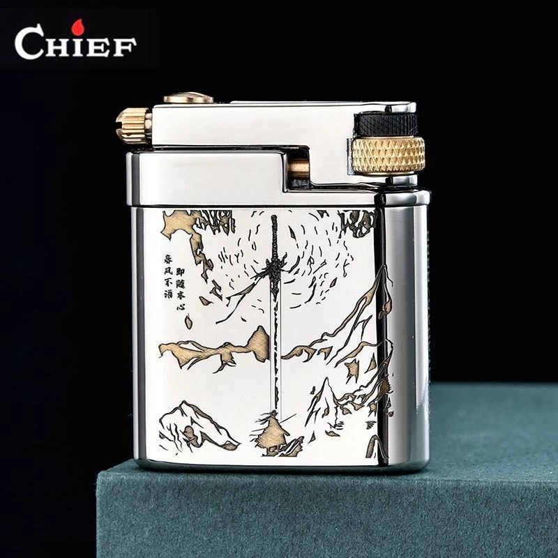 纯铜复古打火机机械一键弹射点火男士高档礼品