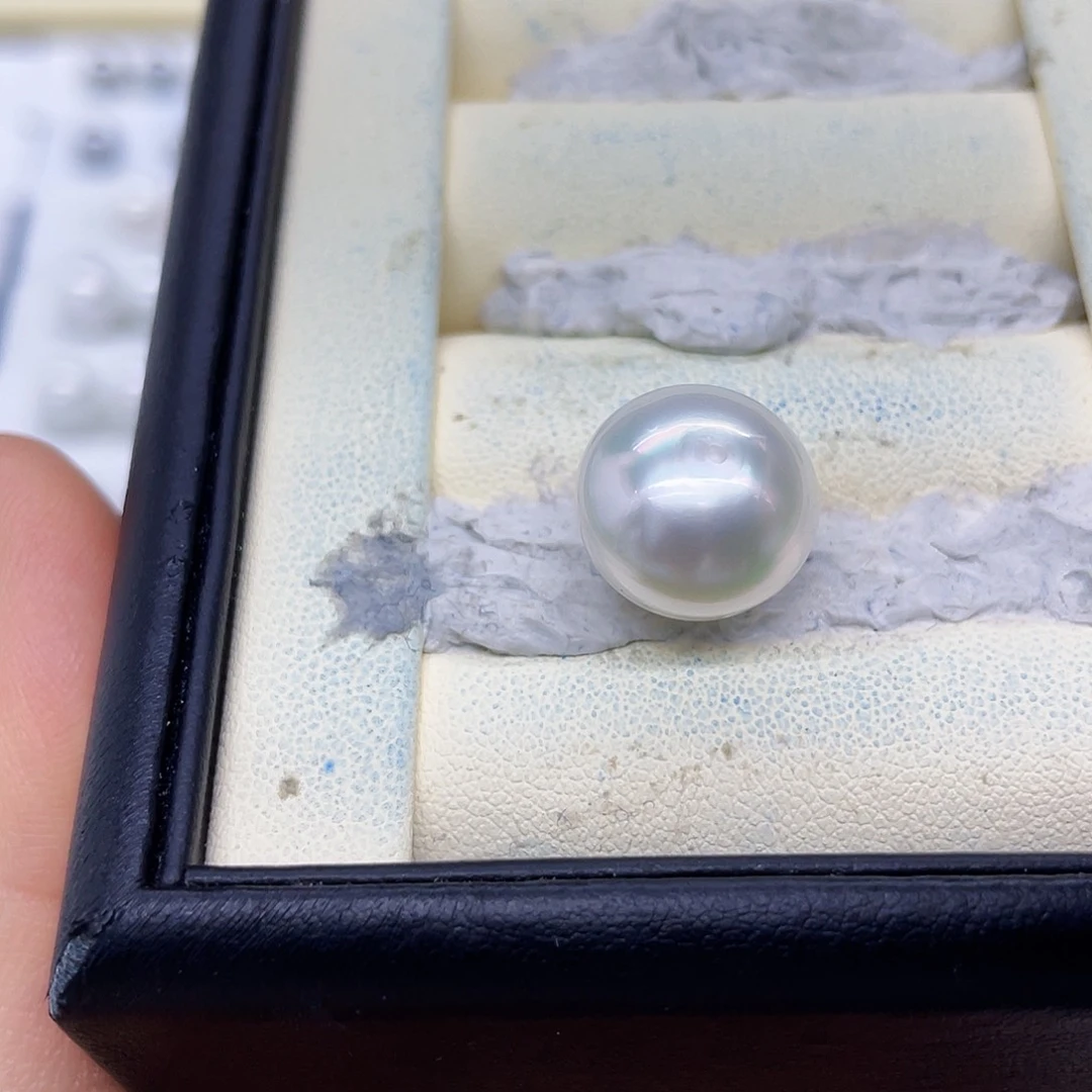 海水珍珠裸珠澳白单珠13-14mm