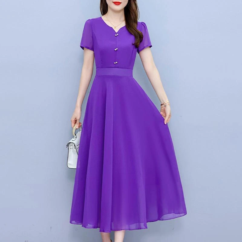 波西米亚风连衣裙女夏季2025新款沙滩裙海边度假超仙紫色夏天长裙