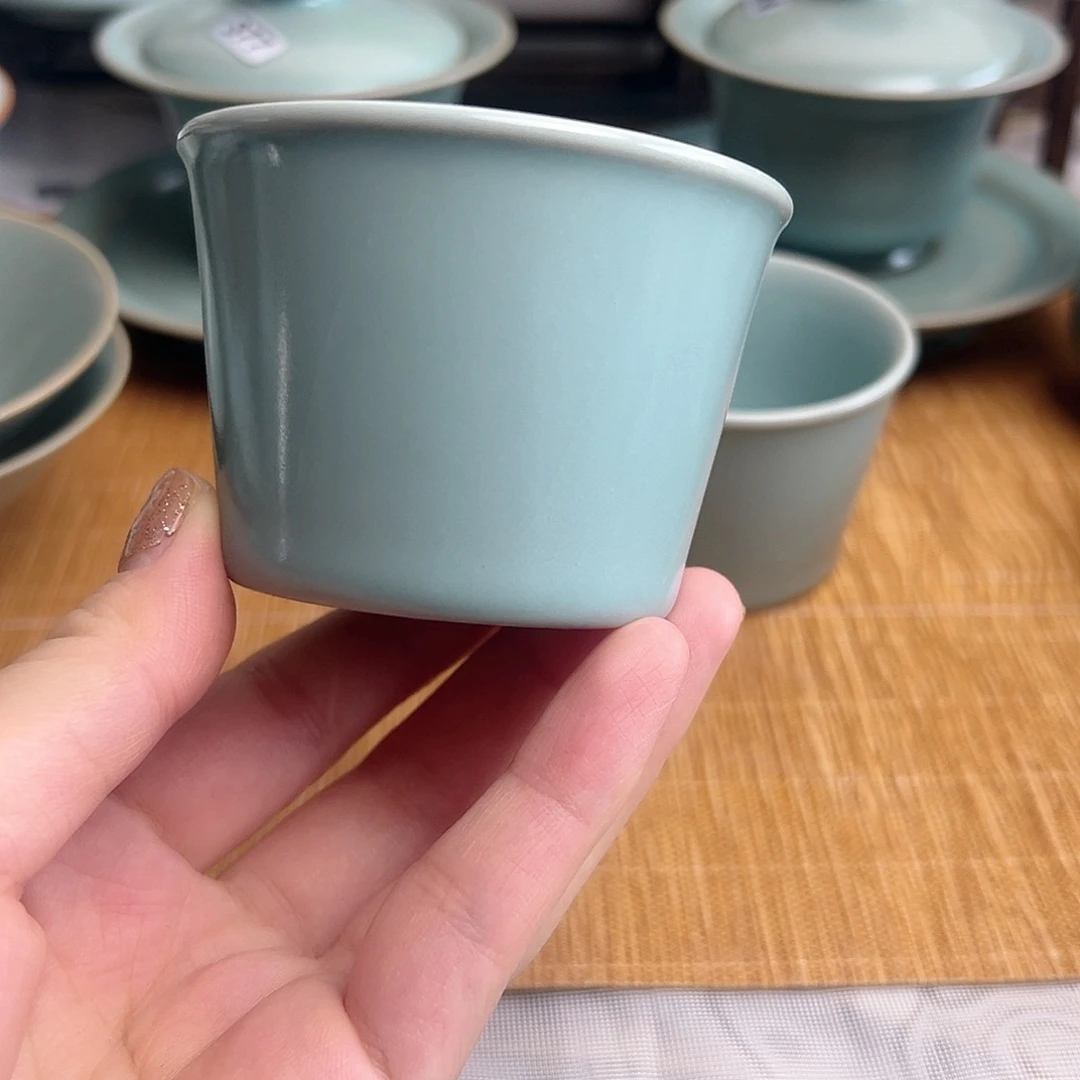 瓷片仿古天青主人杯