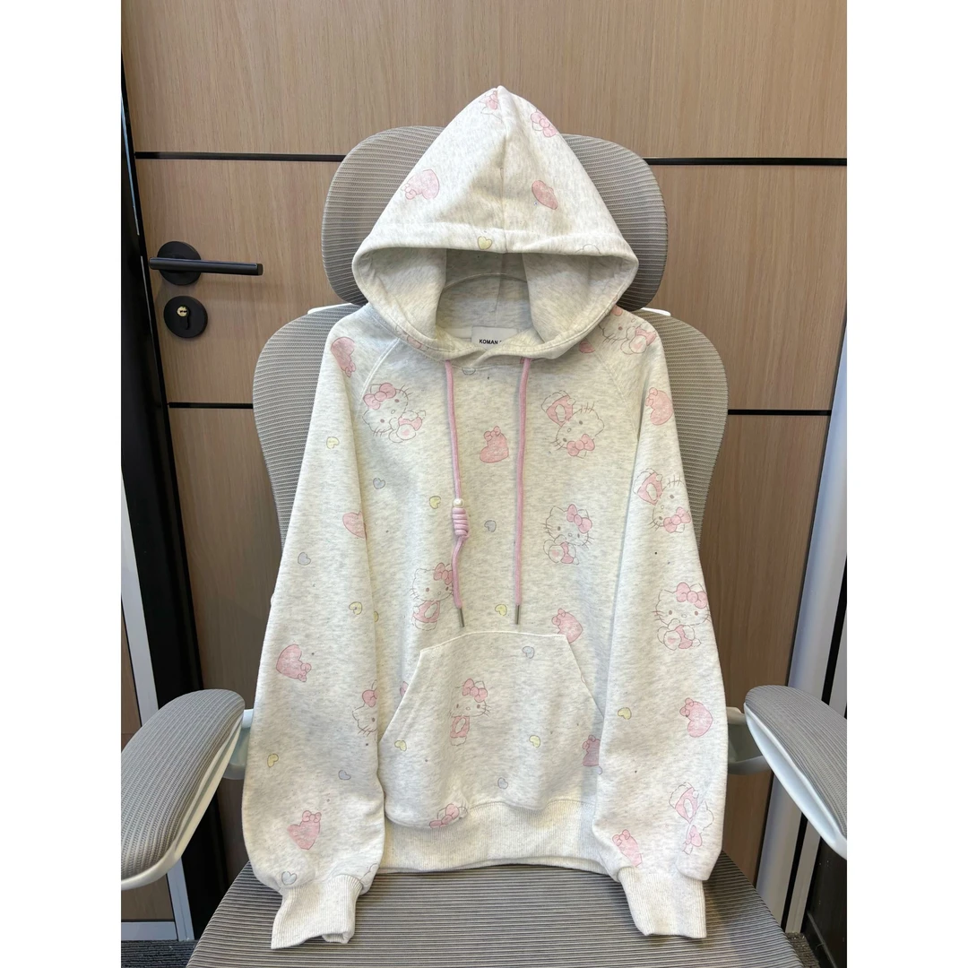 【现货】2025秋韩版东大门凯蒂满印带帽女童卫衣 D695 695 P