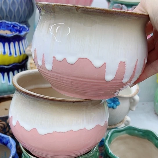 多肉绿植陶瓷花盆9.9包邮，有空