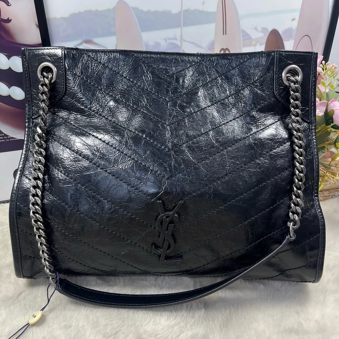 未使用 YSL/圣罗兰 ysl 黑银shopping bag小号（24编码未使用）