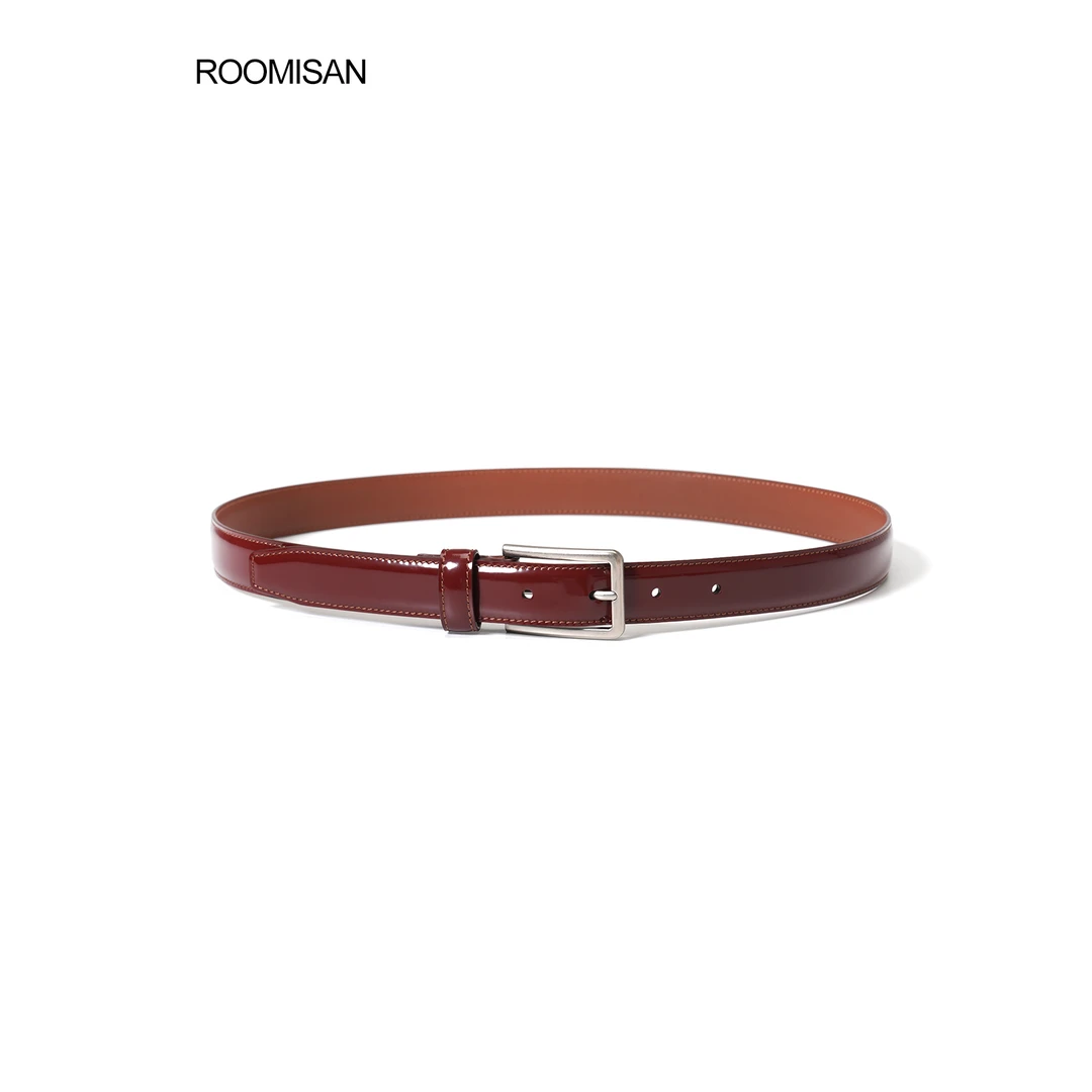 ROOMISAN【 梅洛酒红皮带.经典永恒漆皮面高质搭配皮带】25939