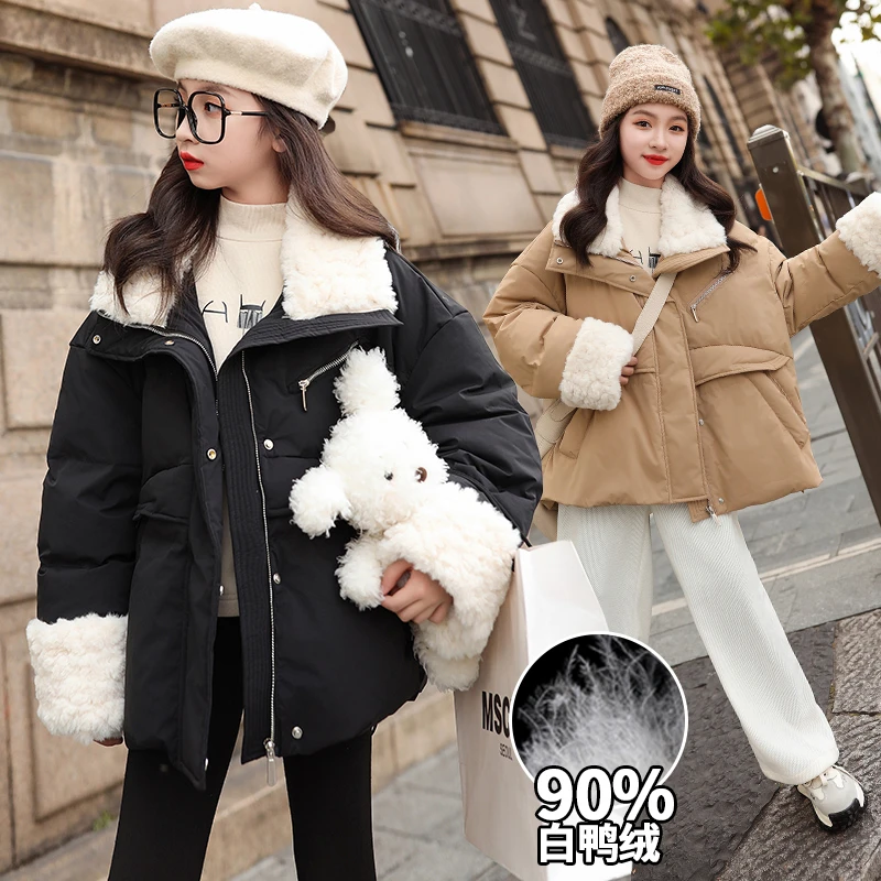 2024新款女童短款羽绒服冬季儿童洋气时尚中大童女孩加厚韩版外套