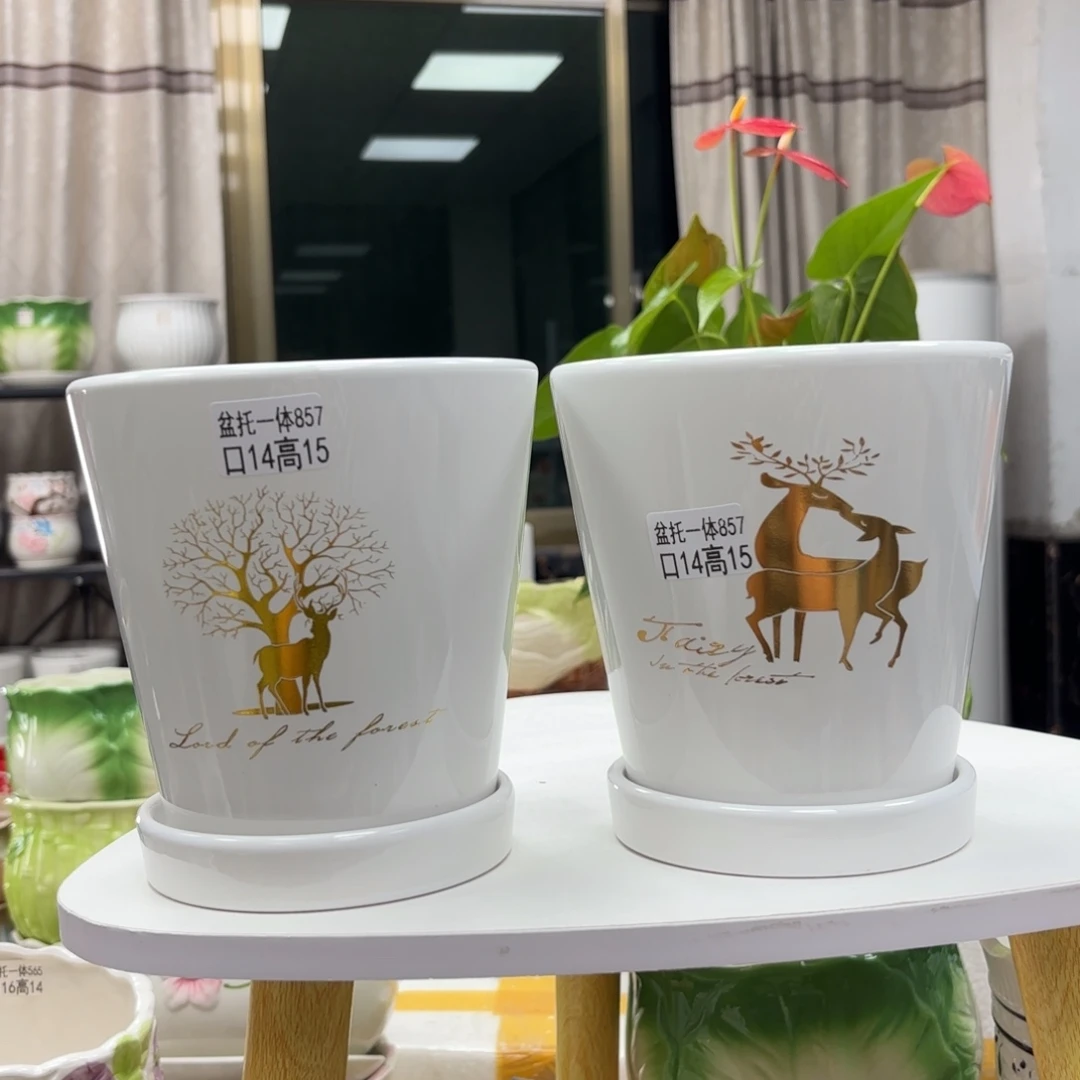 @夏西陶瓷花盆@@5857