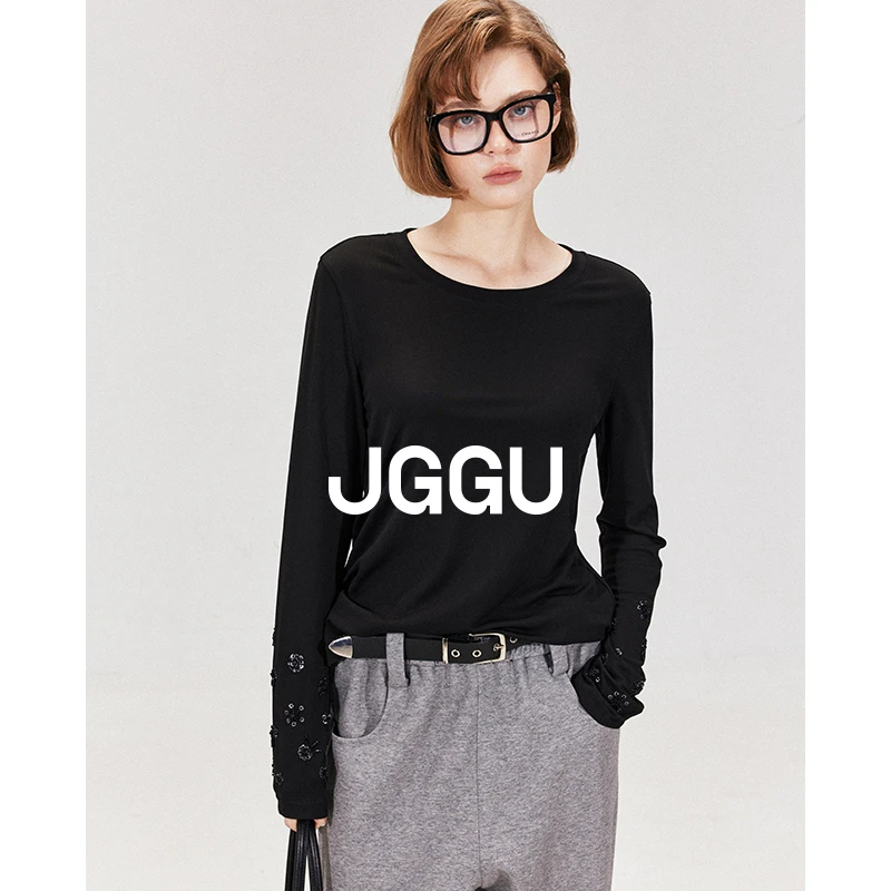 晶咕黑标JGGU【璀璨匠心】重磅匠心袖口钉珠设计感长袖JG11250007