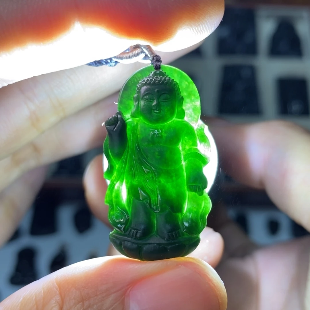翡翠未镶嵌吊坠(赠链)