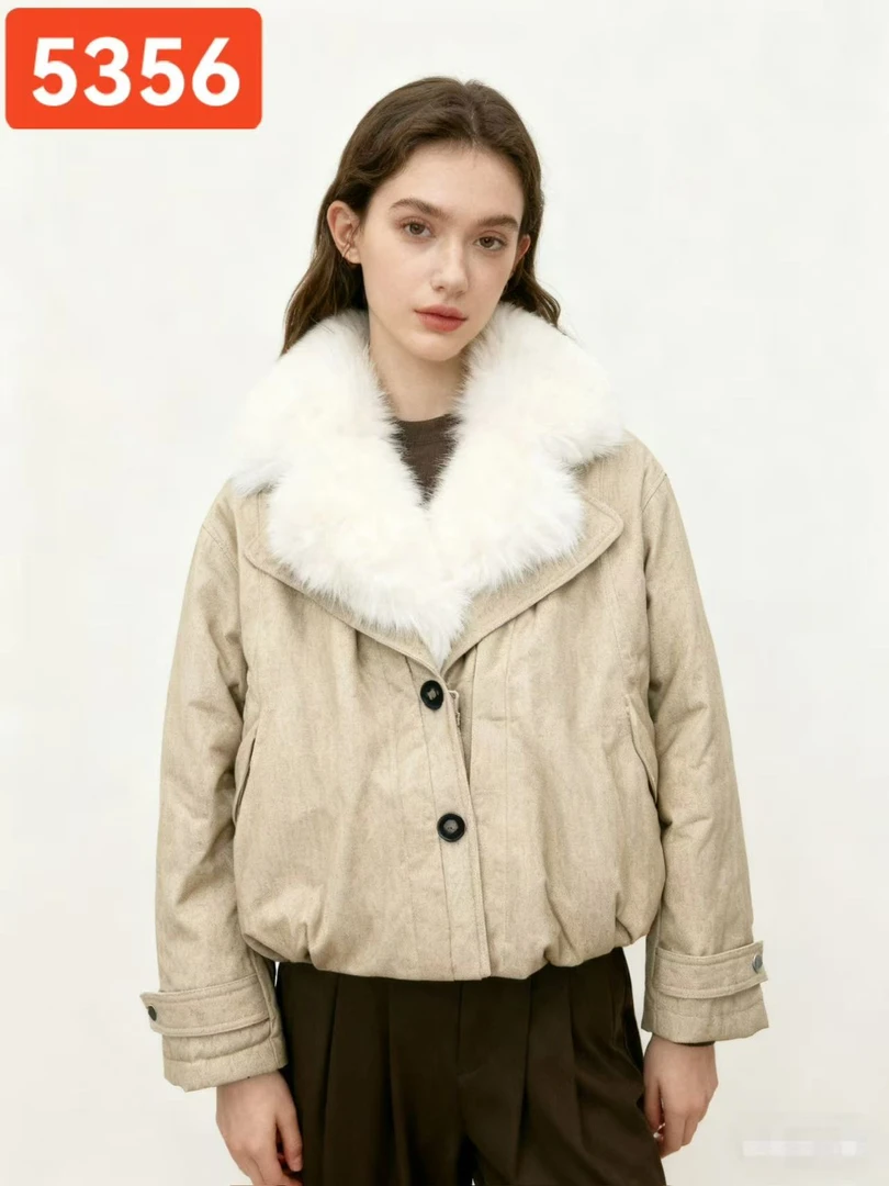 【瑶瑶专属】5356【衣长58】设计师款拼接时尚上衣冬季加厚女装