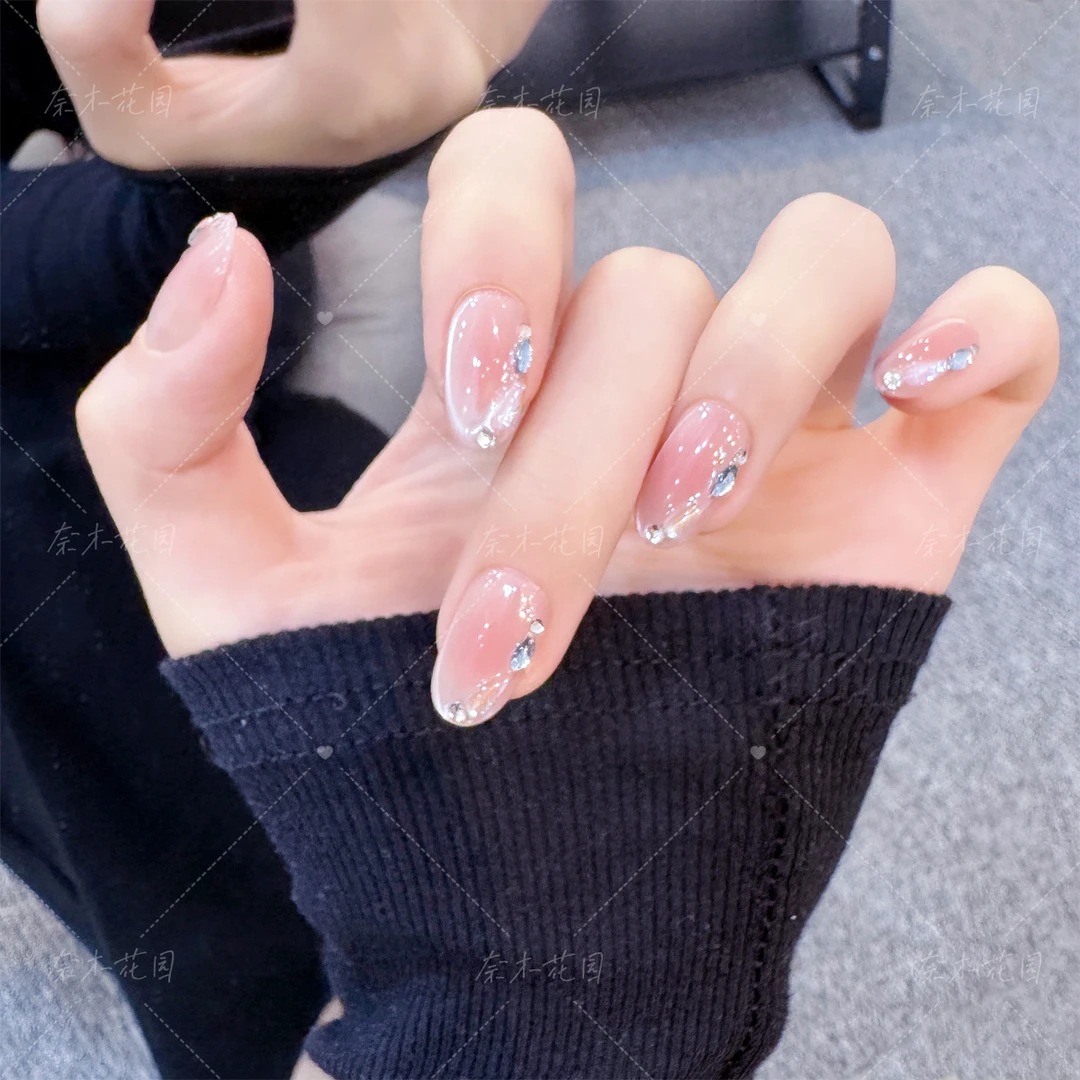 【冷萃乌龙】-奈木花园纯手工美甲-可重复佩戴现货-掉钻包补