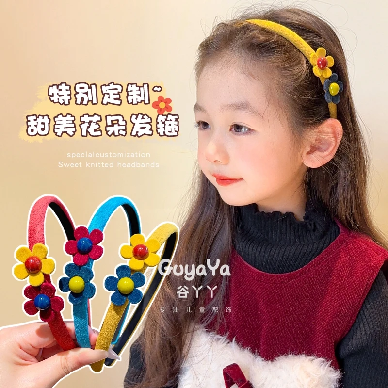 儿童简约气质小花糖果色发箍女童细边压发头箍宝宝复古森系发饰