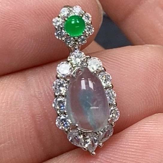 翡翠银S925镶嵌颈饰吊坠