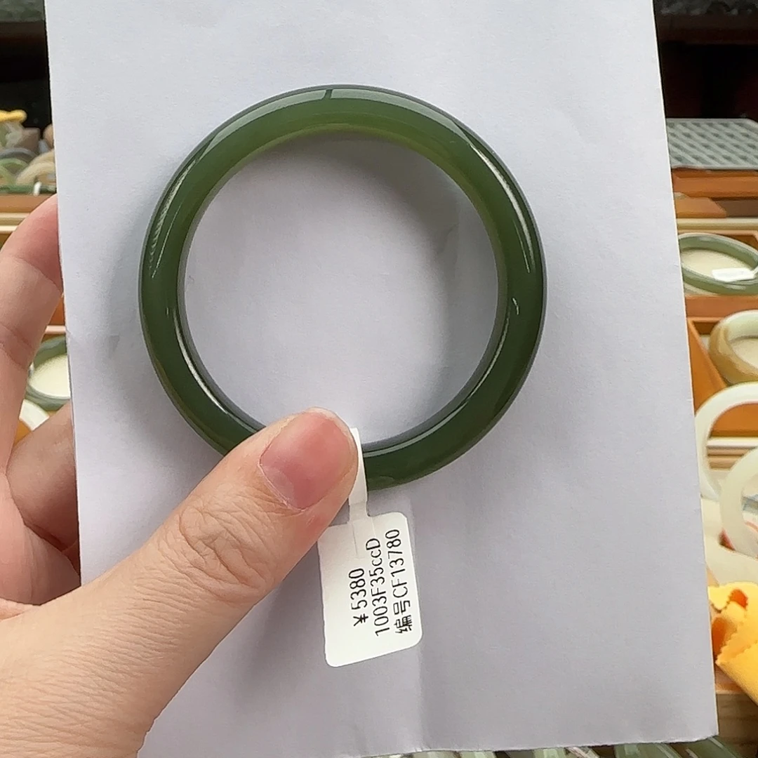 和田玉未镶嵌手镯51深湖