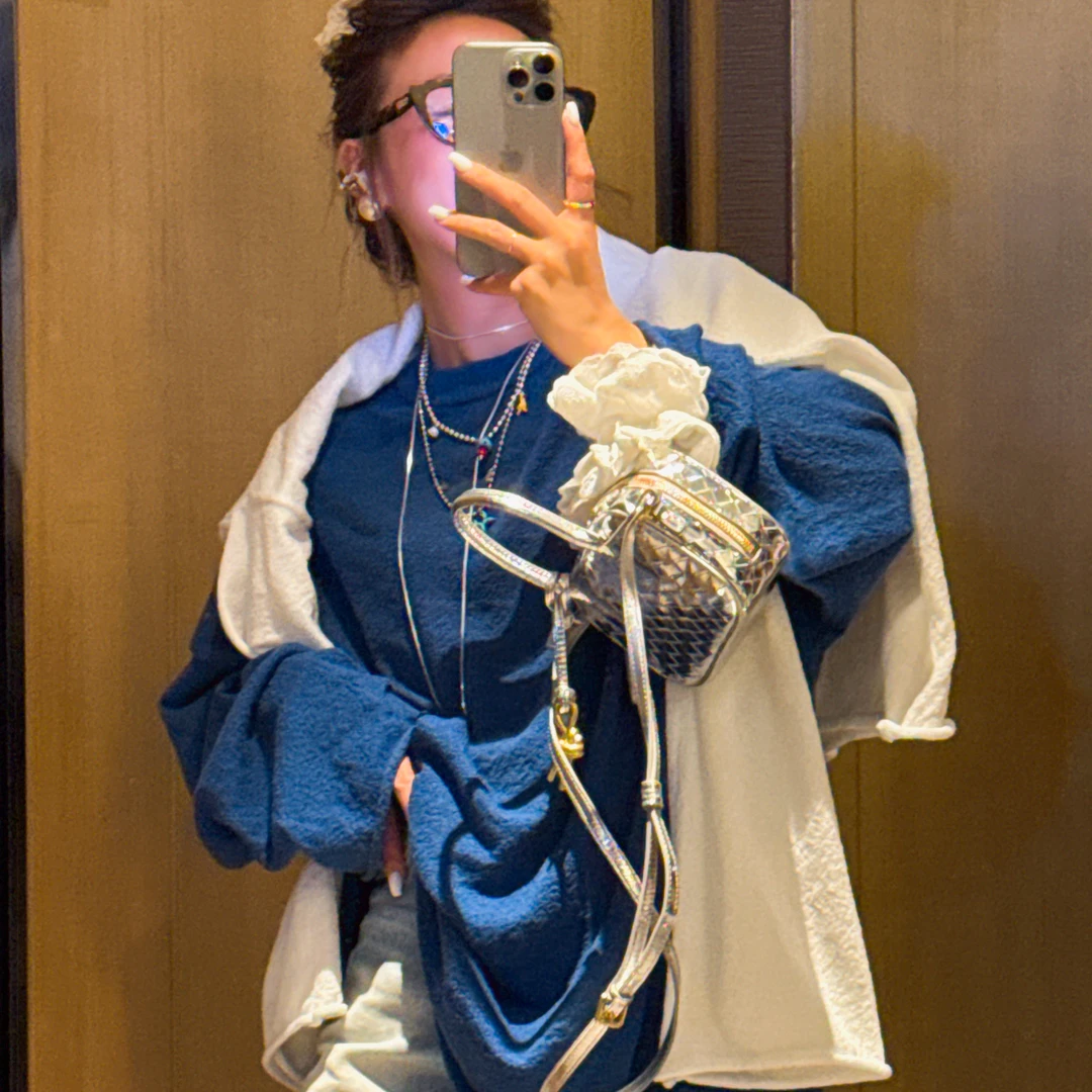 韩版夏季新款定织定染面料款慵懒显瘦老钱版大版T