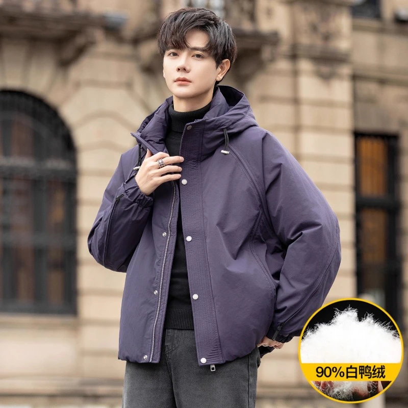 高级感羽绒服男冬季2025新款宽松潮牌连帽防寒服加厚保暖极寒外套