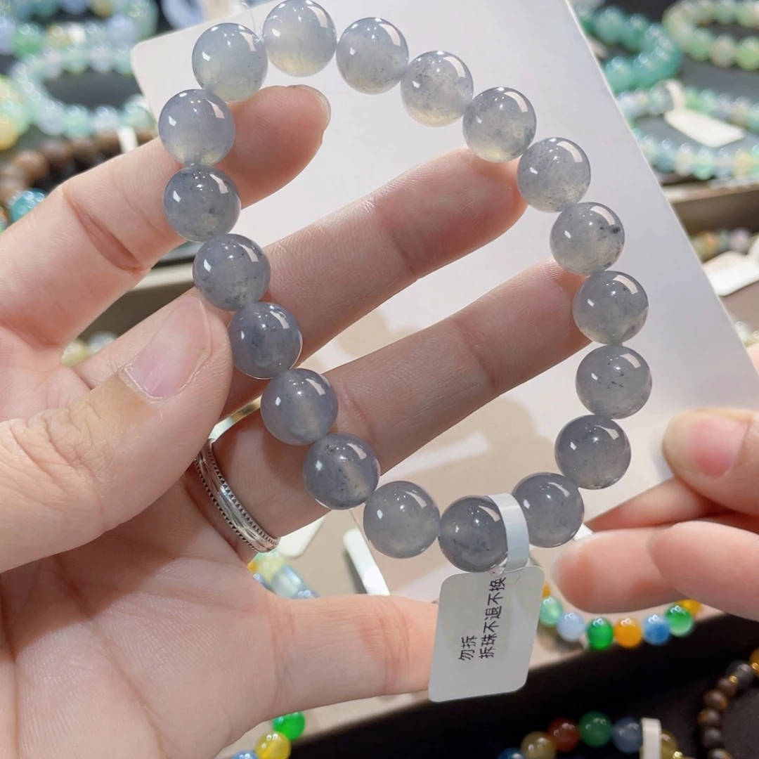 未镶嵌手链翡翠卡10冰胶黑芝麻糊