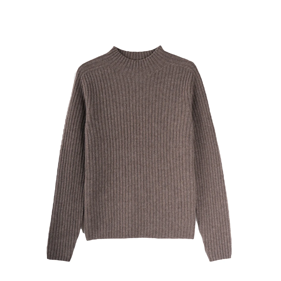 【川白—糯】高领牦牛绒衫韩系软糯简约纯色女士坑条加厚长袖