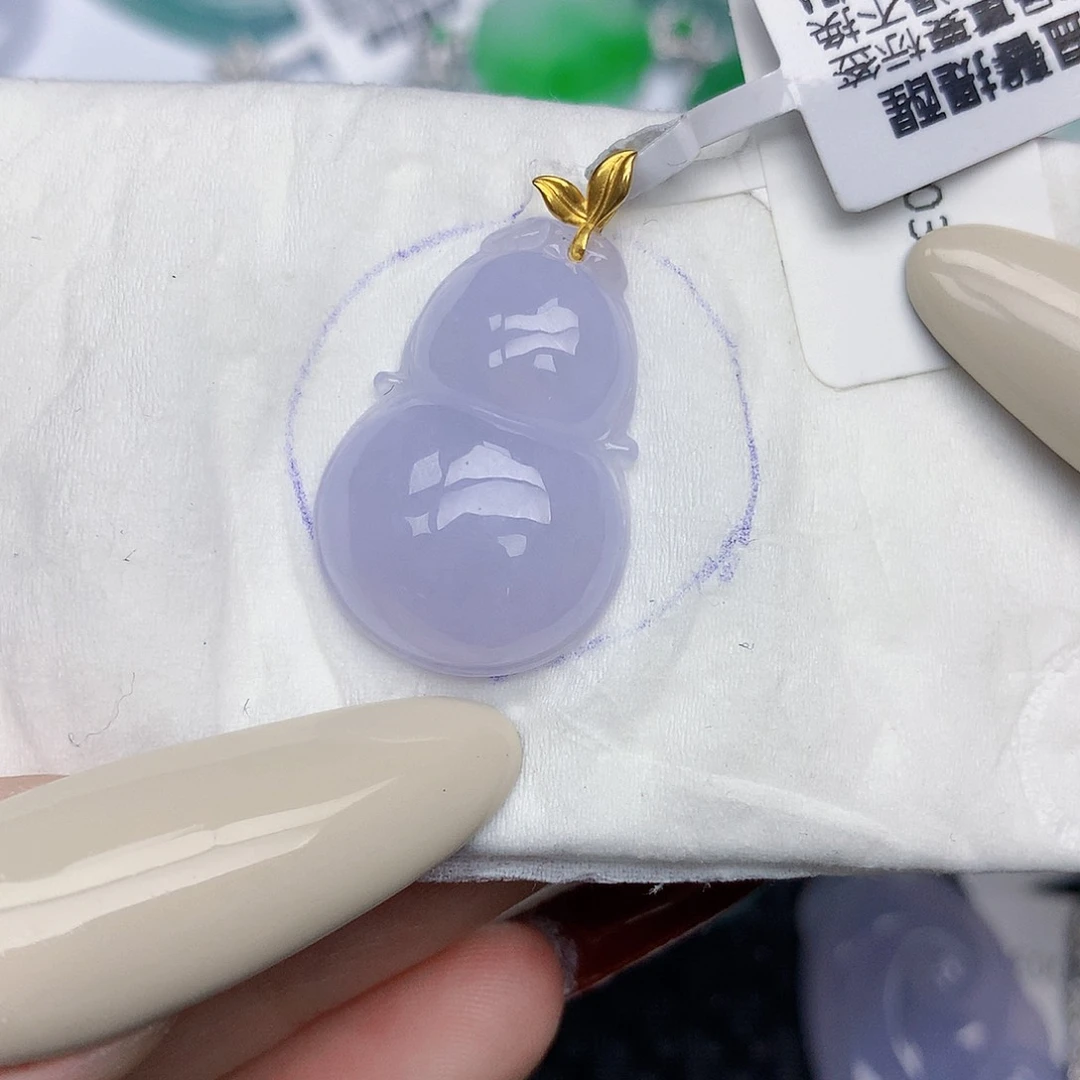 翡翠18K金镶嵌颈饰天然缅甸翡翠a货百元以上9元证书费自理