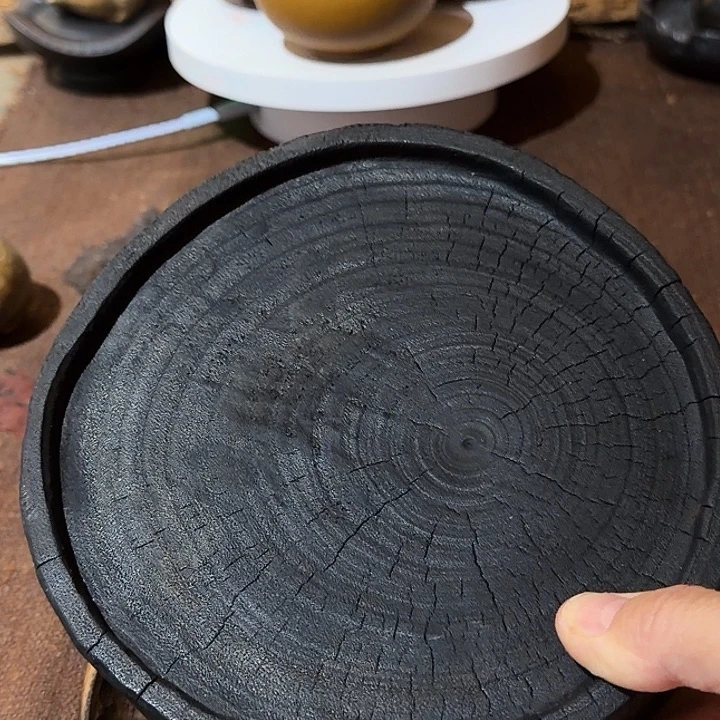 香樟木炭化干泡壶承