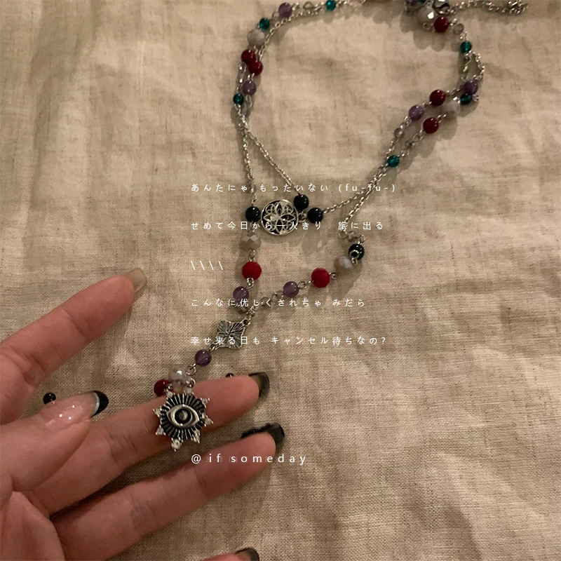 合金莫桑石项链 可调节百搭气质时尚设计感百搭项链9255-01