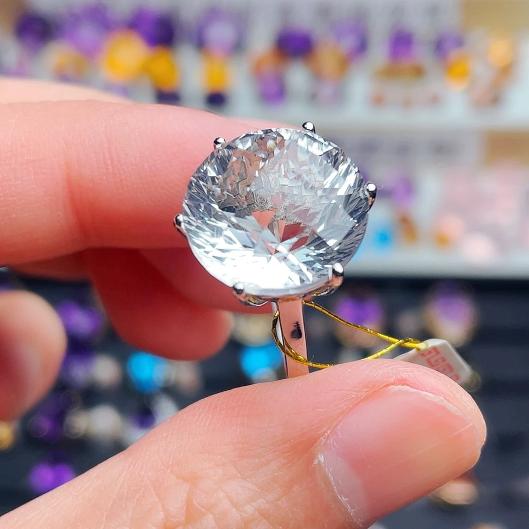 水晶珠宝半成品银S925镶嵌天然保真