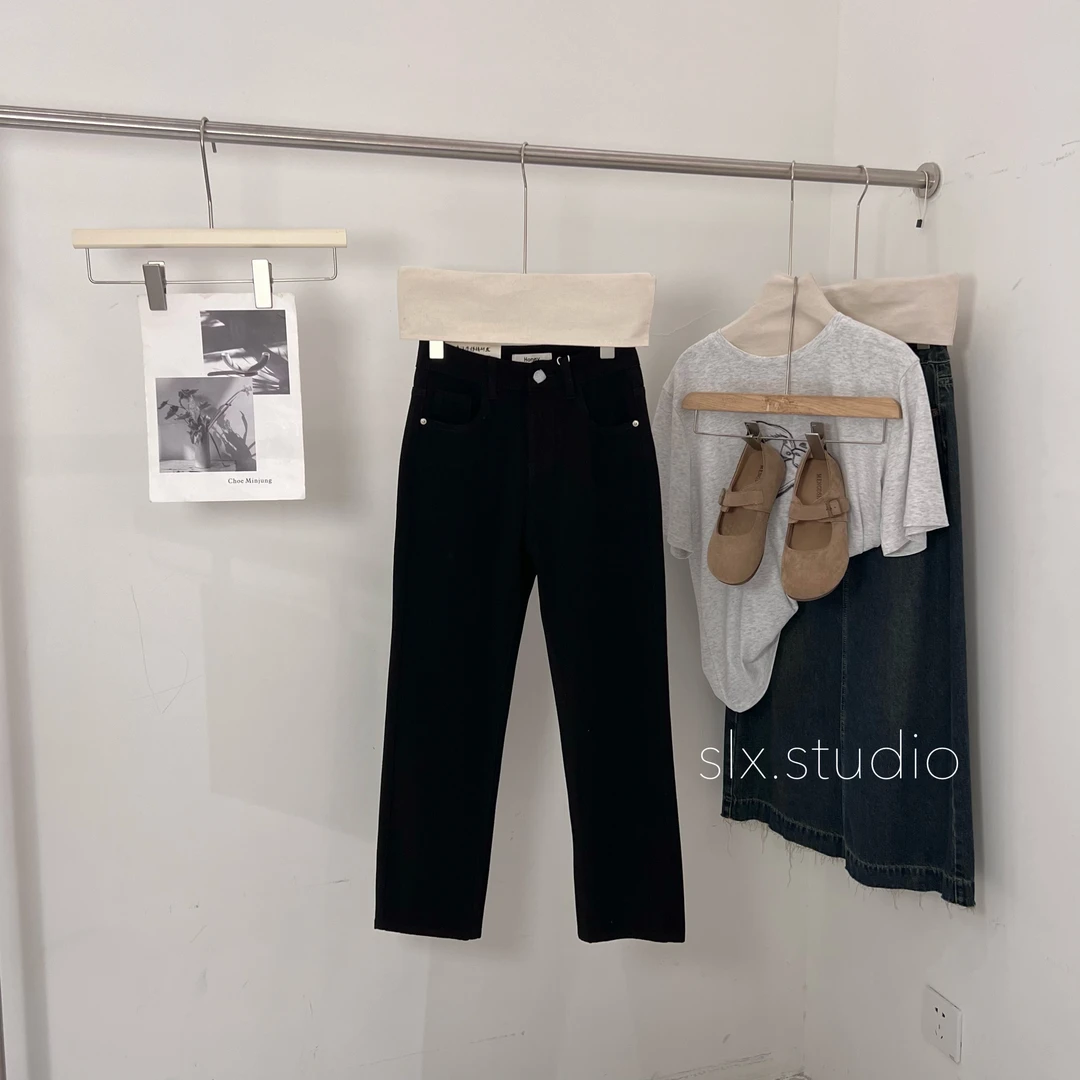 slx@ 1008 四面弹牛仔直筒裤