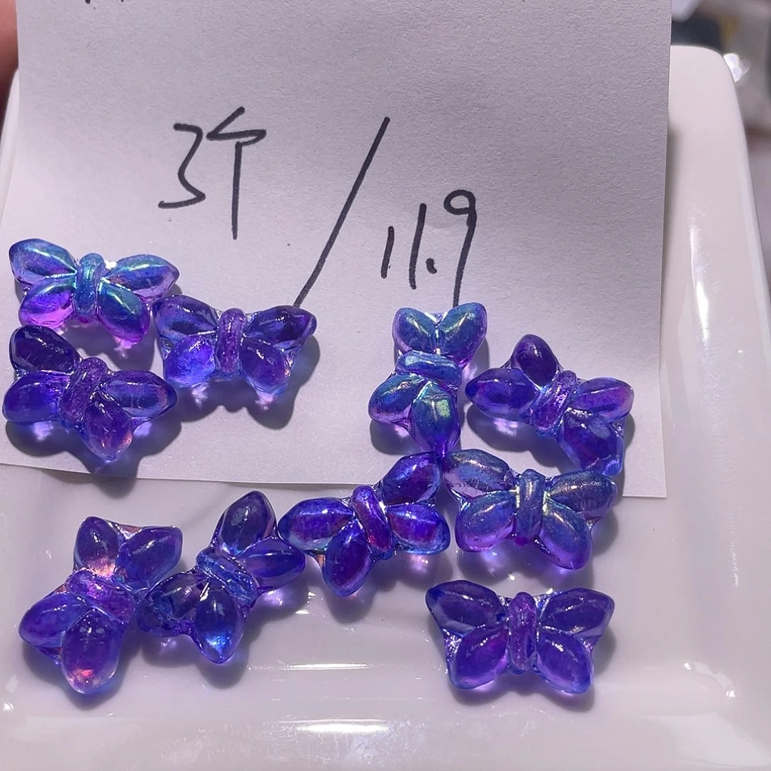 A11捷克琉璃压制蝴蝶3只