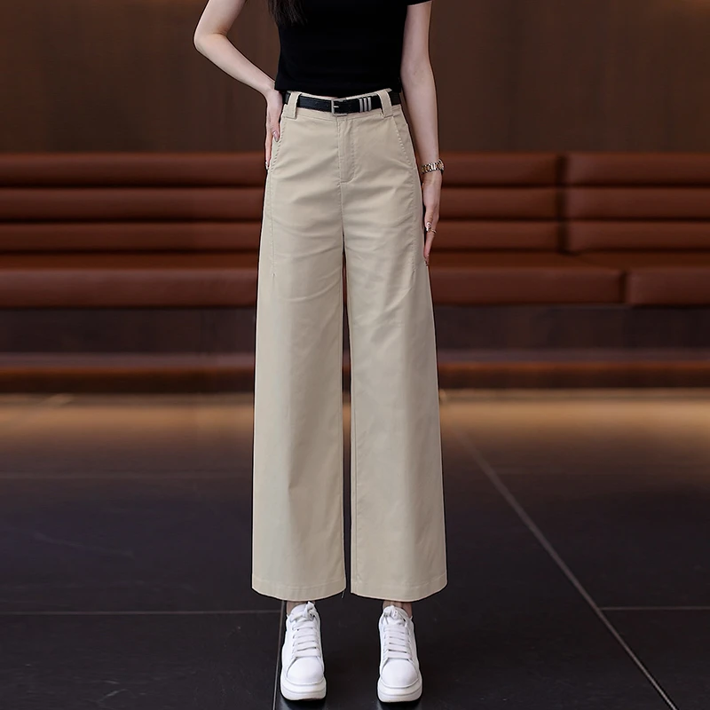 2025春夏秋窄版直筒裤女九分薄款高腰宽松休闲西裤垂感显瘦阔腿裤