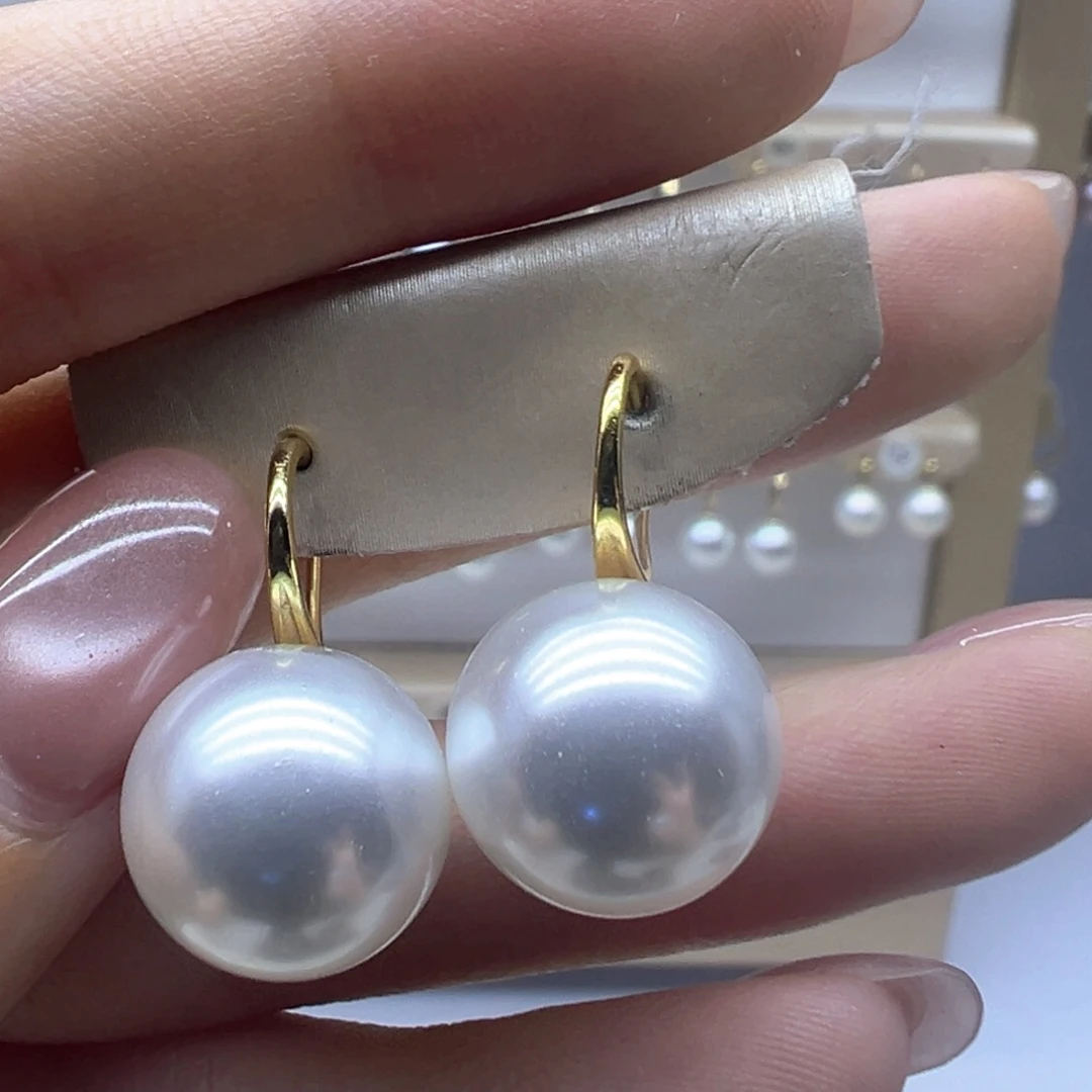 银S925镶嵌淡水珍珠耳饰