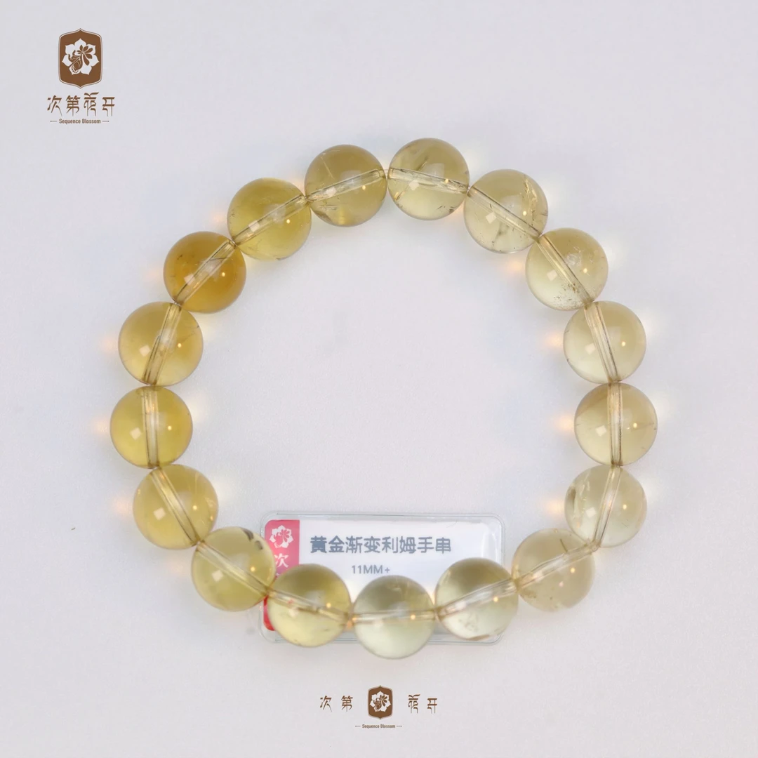 【次第花开】黄金渐变利姆利亚水晶手串 素圈（天然水晶多样性发其一