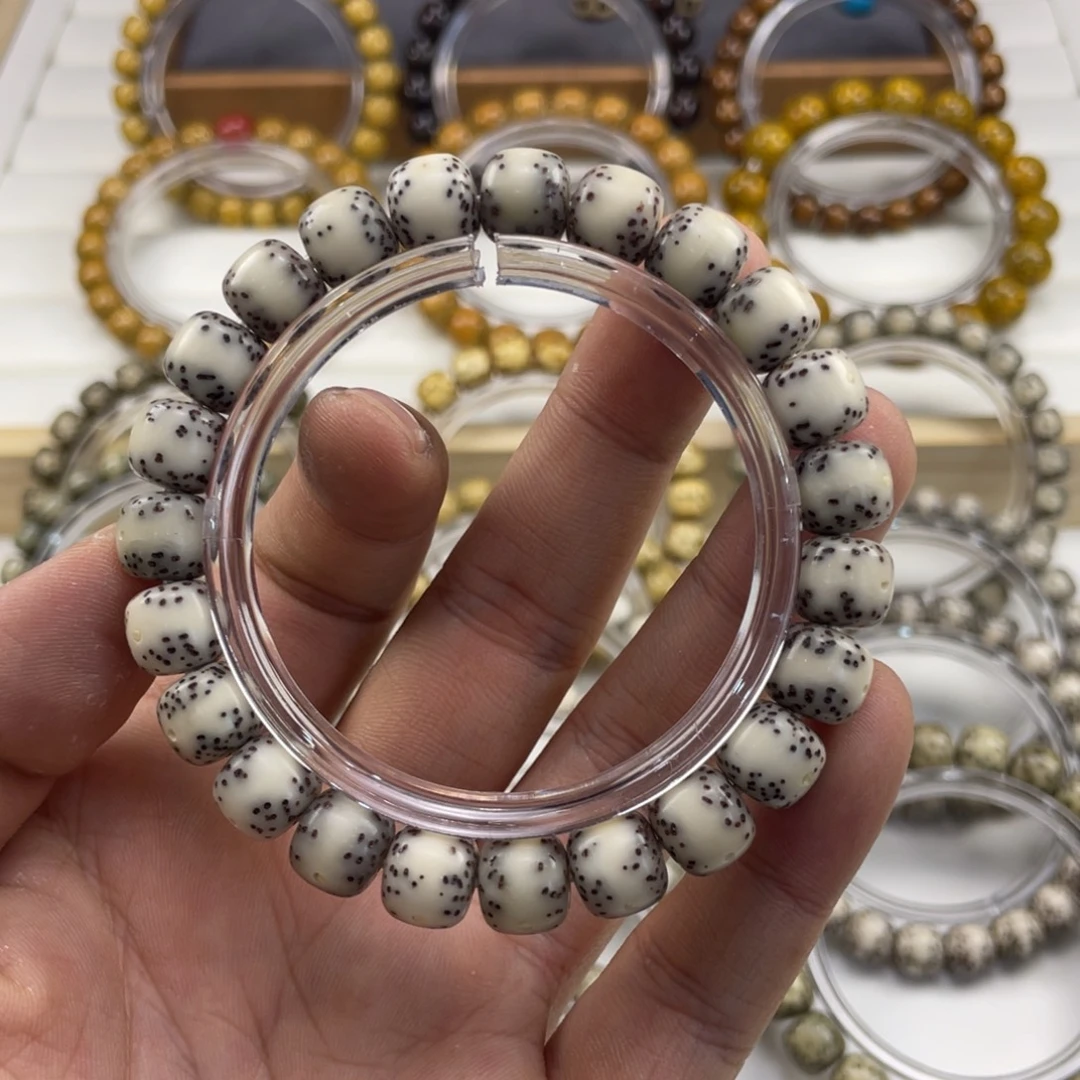 星月菩提吊坠骨瓷白贯穿通体留白