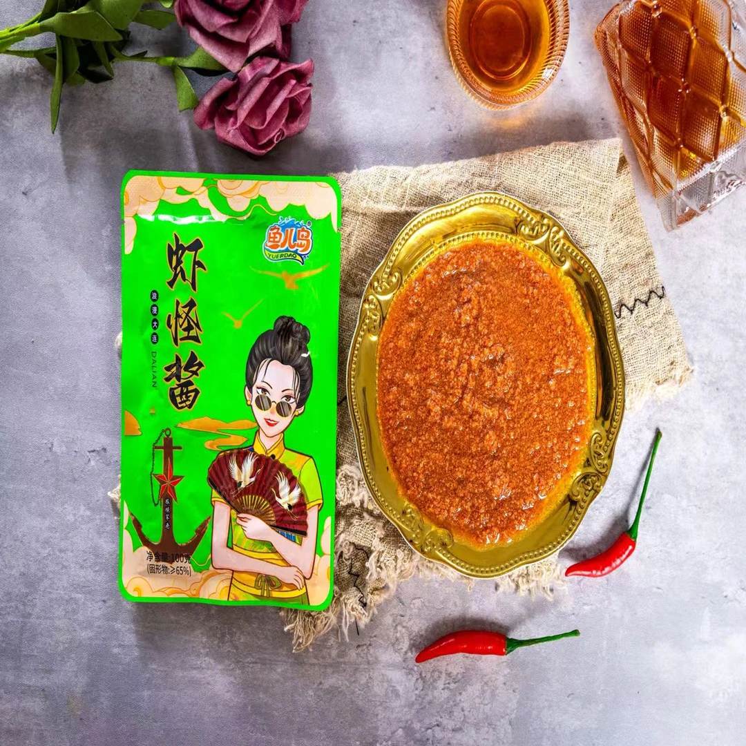 大连特色鱼儿岛虾怪酱100g*4袋蘸酱拌炒炖懒人拌饭拌面不腥臭不咸