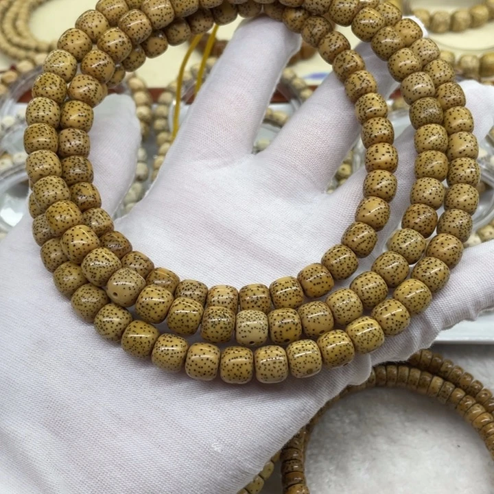 星月菩提手串原生态鸡油黄小细星108 8.9