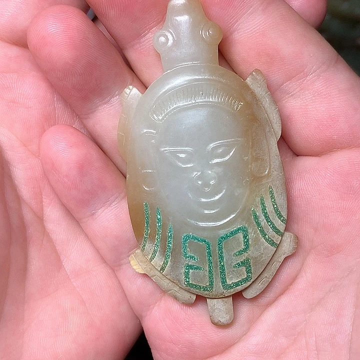 和田玉未镶嵌挂件@***青