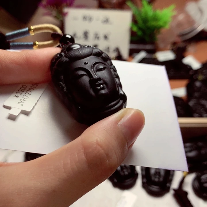 卍天然缅甸a货钢琴黑挂件
