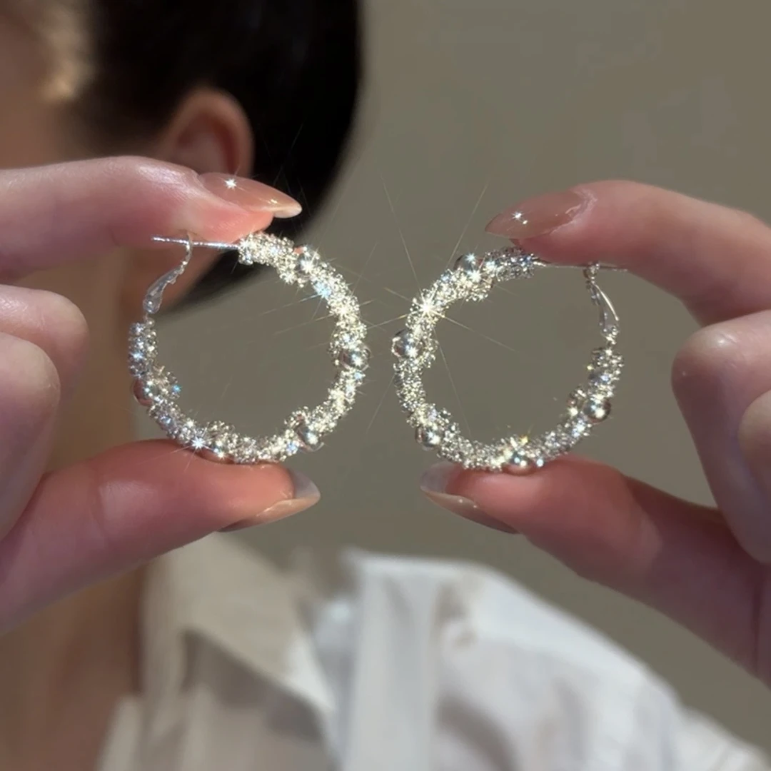 铜合金耳饰 【菱月】高级感精致简约复古法式小众耳钉ins银色素款女