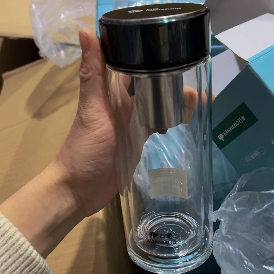 V266绿色双层玻璃杯410➕被套➕9913