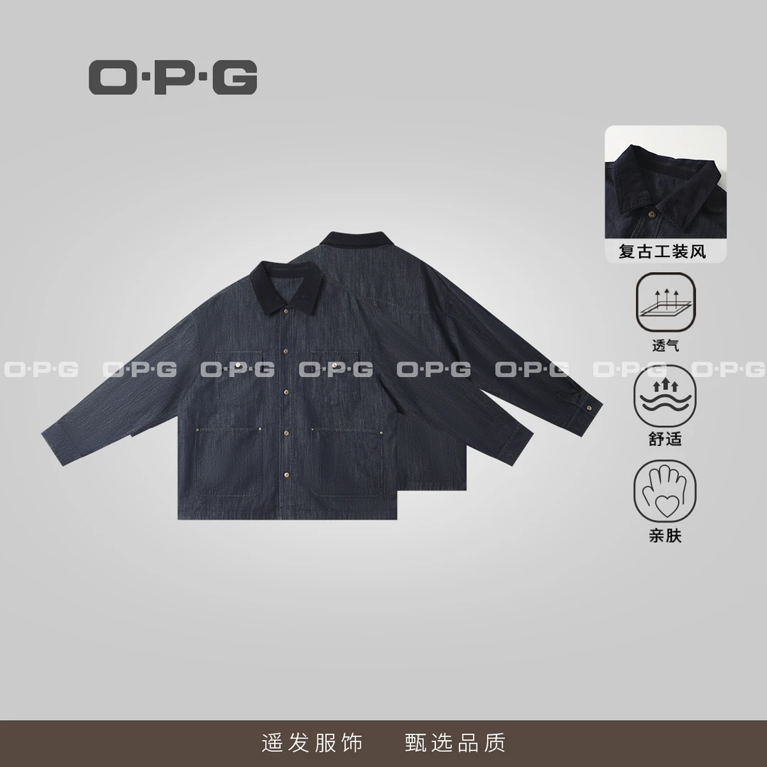 遥发服装【日系复古巴恩风工装外套】春季休闲百搭夹克27110