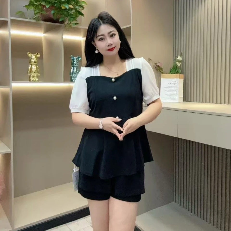 夏季半袖-酷 3517时尚气质收腰潮流显瘦百搭款胖MM大码女装新款