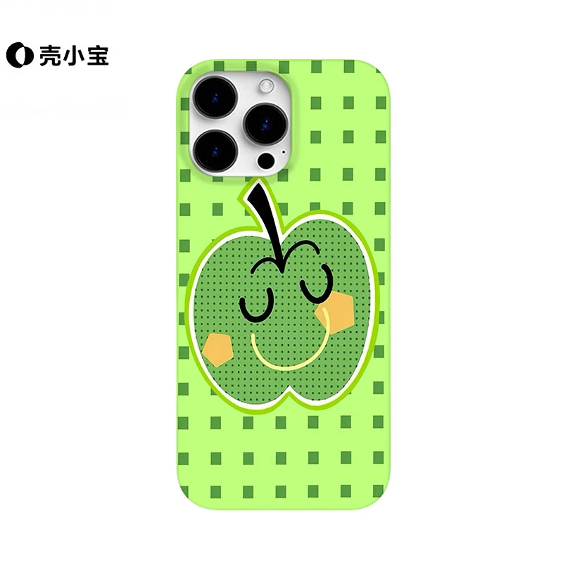 青苹果笑脸适用苹果15pro手机壳iphone16个性14/13创意oppo小米15